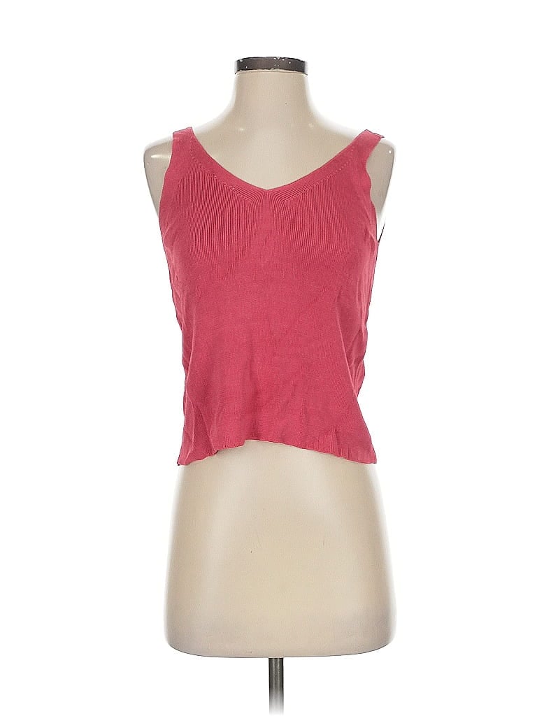 Pre-owned Sigrid Olsen Tank Top Red Strapless Neckline Tops