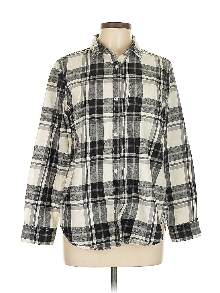 Pre-owned Old Navy Long Sleeve Button Down Shirt In Gray