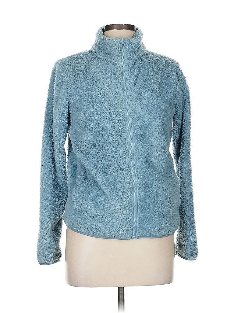 Pre-owned Assorted Brands Fleece Jacket In Blue