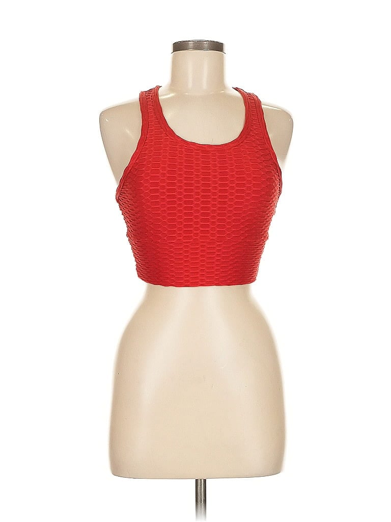 Pre-owned Unbranded Tank Top Red Halter Neckline Tops