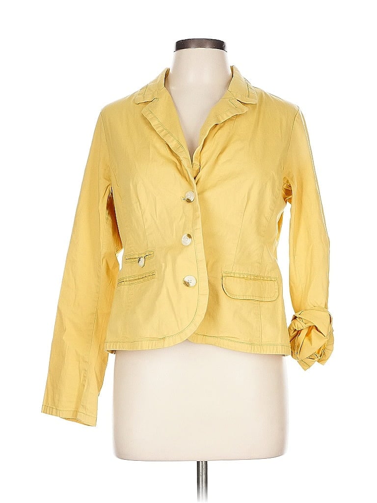 Pre-owned Sonoma Life + Style Blazer Jacket In Yellow