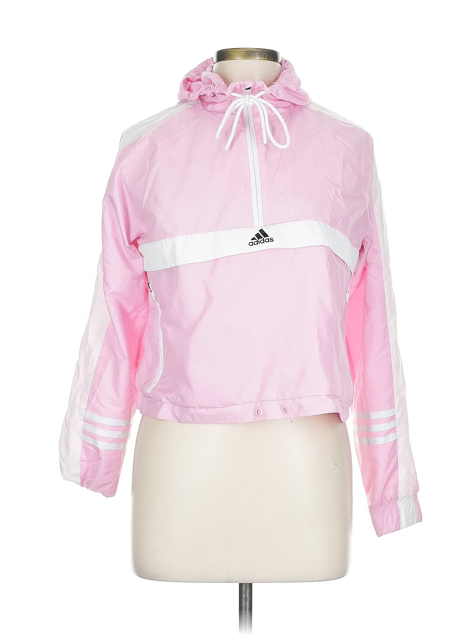 Adidas 100% Polyester Pink Windbreaker Size S