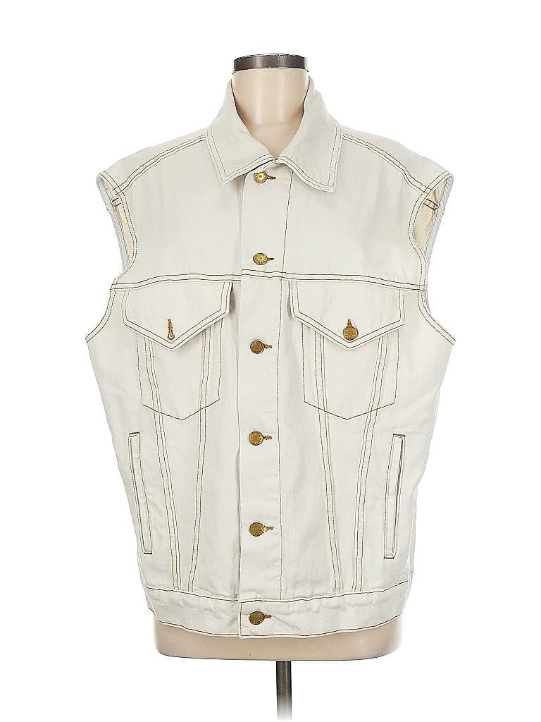 Pre-owned B Sides Denim Vest In White