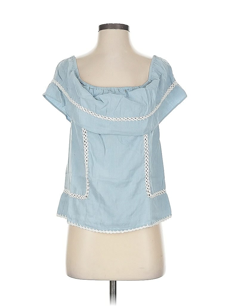 Saylor Blue Short Sleeve Top Size XS - photo 1