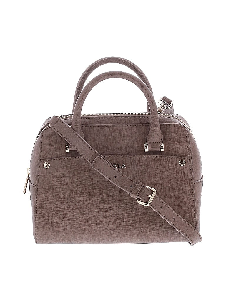 FURLA Solid Brown Gray Satchel One size - photo 1