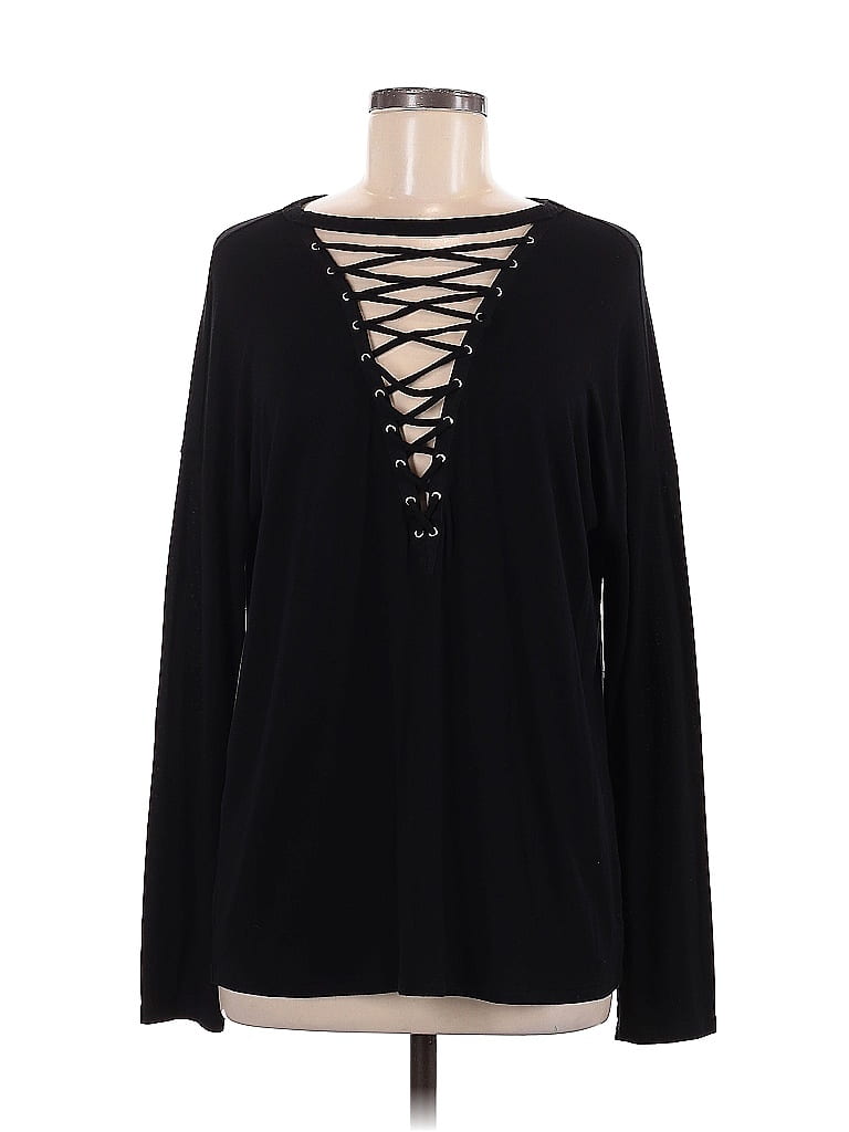 Express One Eleven Black Long Sleeve Top Size M - photo 1