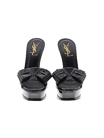 Yves Saint Laurent Patent Leather Platform Mules (view 2)