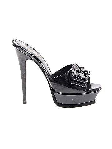 Yves Saint Laurent Patent Leather Platform Mules (view 1)