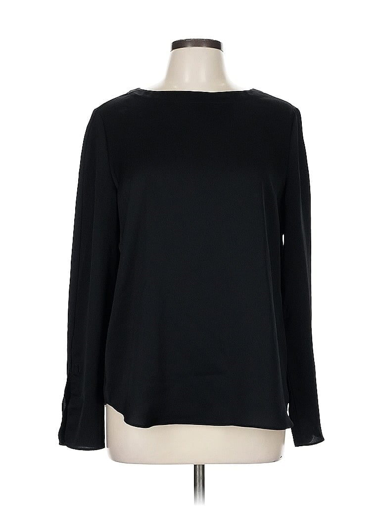 Pre-owned Nordstrom Long Sleeve Top Black Boatneck Tops