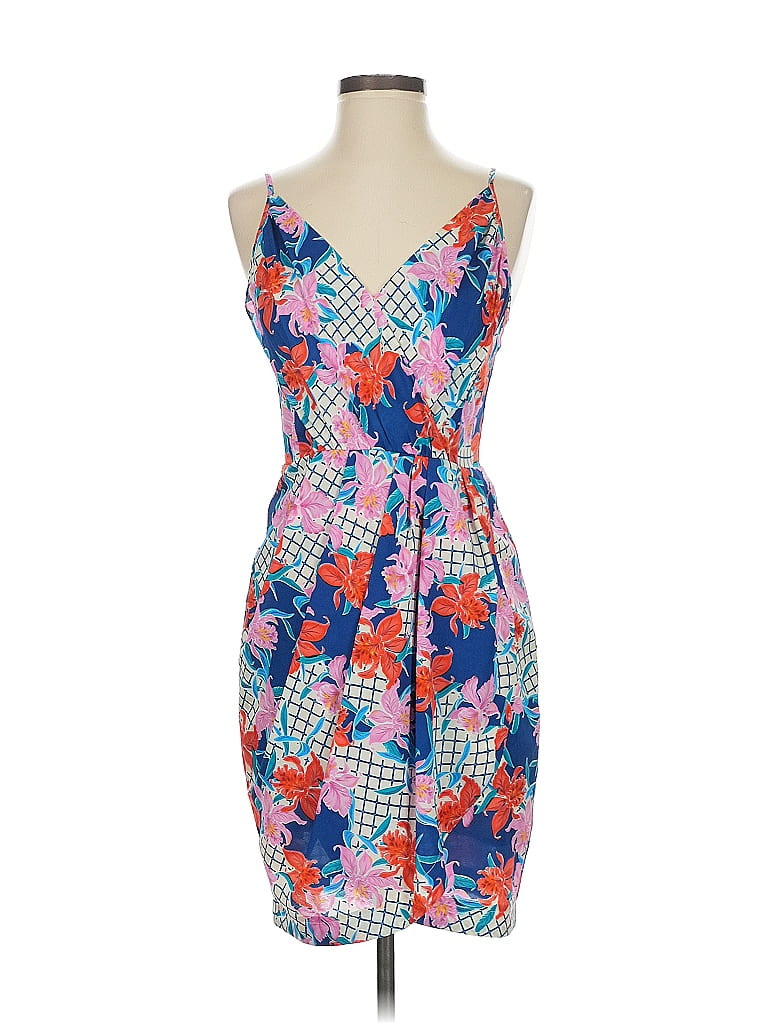 Yumi Kim 100% Polyester Print Blue Cocktail Dress Size S - photo 1