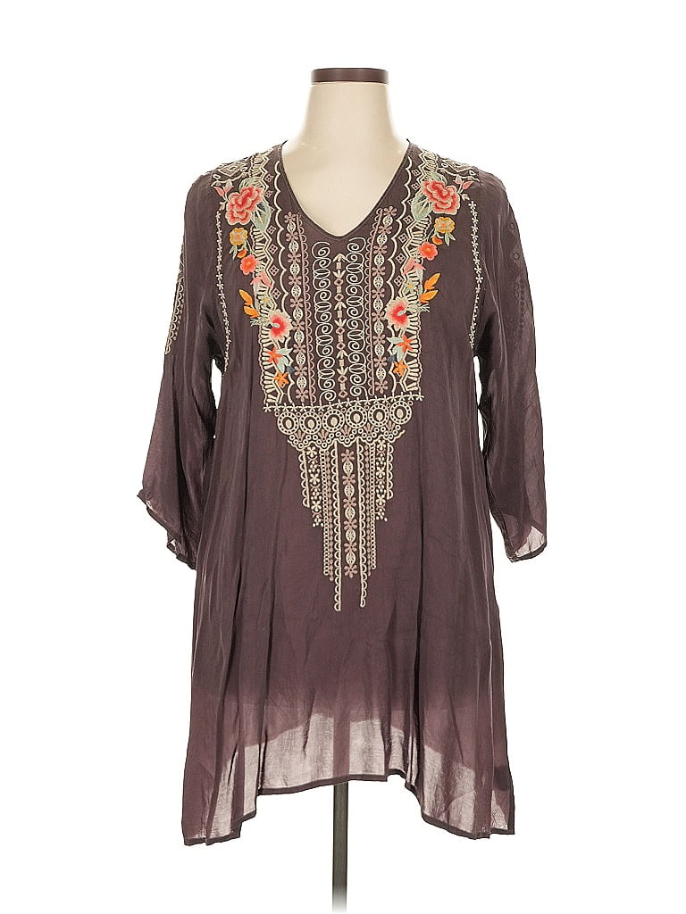 Johnny Was 100% Polyester Brown Casual Dress Size XL - photo 1
