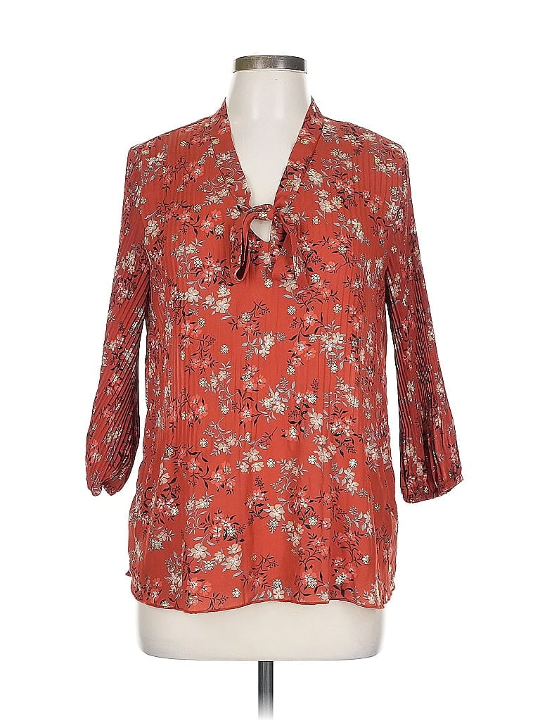 Pre-owned Sara Michelle 3/4 Sleeve Blouse In Red