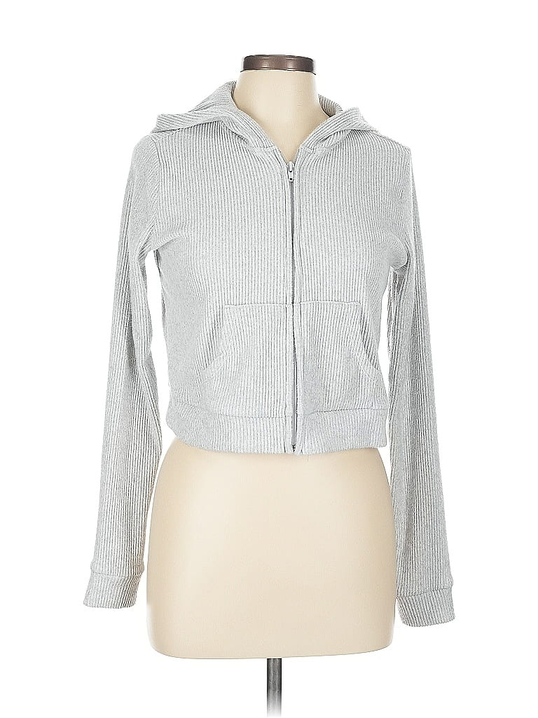 No Boundaries Silver Zip Up Hoodie Size L - photo 1
