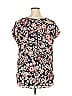 Soho 100% Polyester Floral Black Short Sleeve Blouse Size XL - photo 2