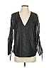 Guess 100% Polyester Metallic Black 3/4 Sleeve Blouse Size XS - photo 1
