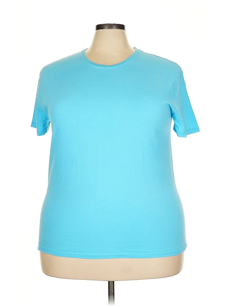 Pre-owned Hanes Short Sleeve T-shirt In Blue