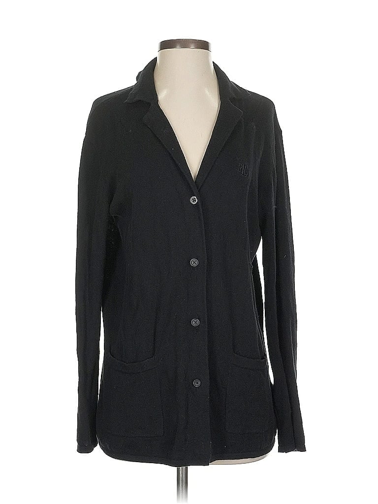Pre-owned Polo Ralph Lauren Cardigan Sweater In Black