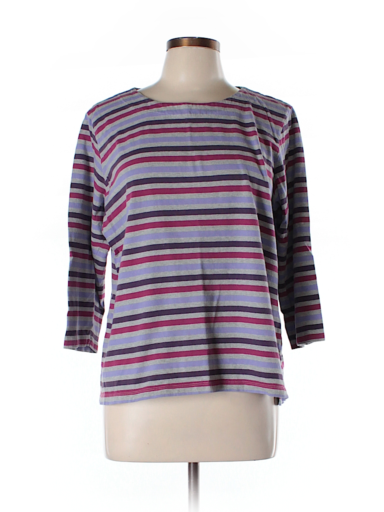 The Tog Shop 100% Cotton Stripes Gray 3/4 Sleeve T-Shirt Size XL - 62% ...