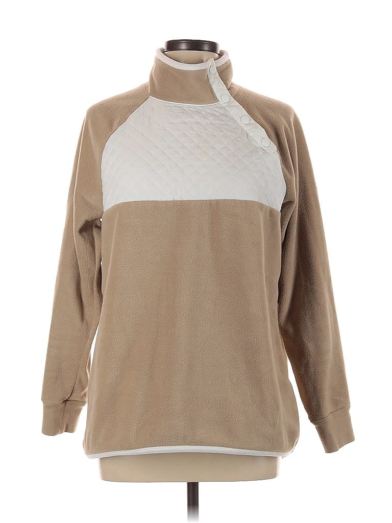 Pre-owned Crown & Ivy Fleece Jacket In Brown