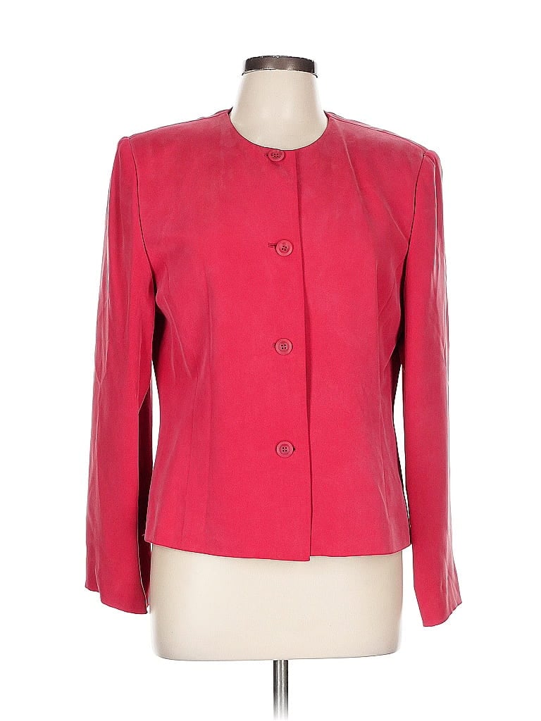 Pre-owned Charter Club Silk Blazer Jacket In Red