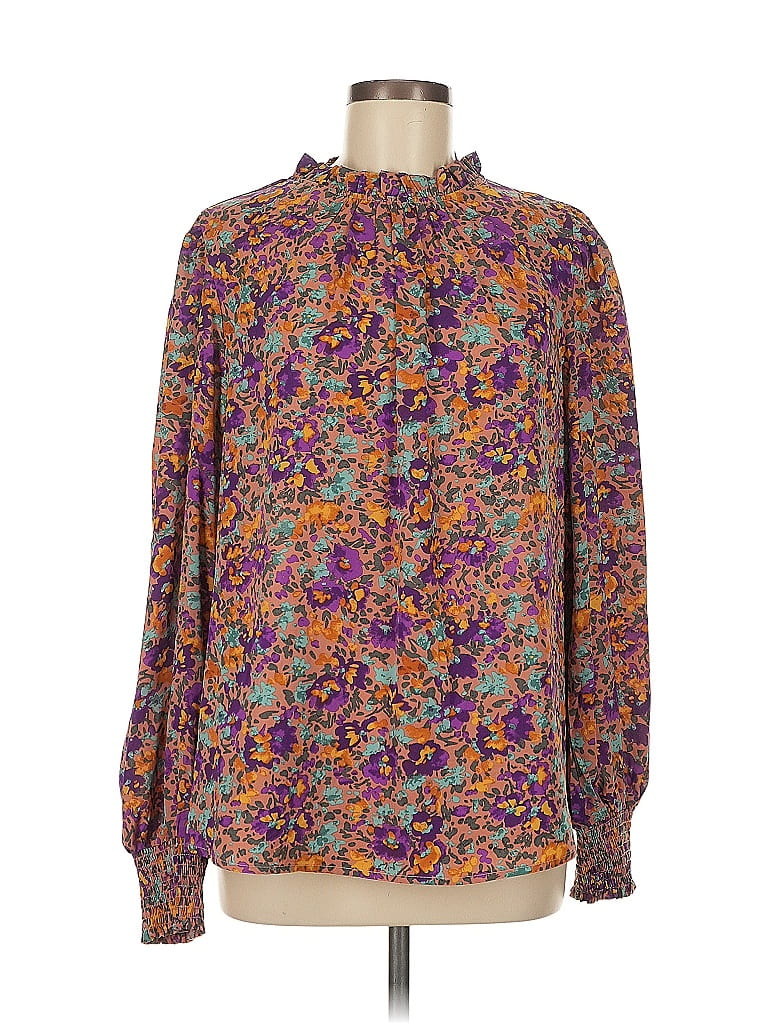 Jodifl Paisley Purple Long Sleeve Blouse Size M - photo 1