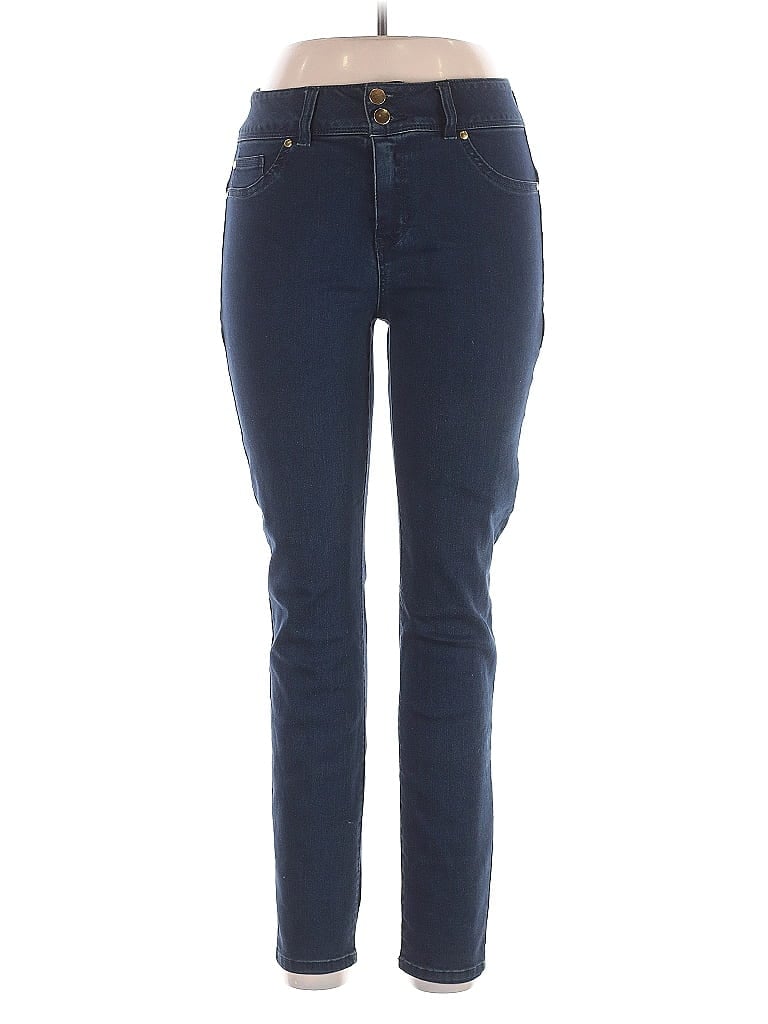 IMAN Solid Blue Jeans Size 10 - photo 1