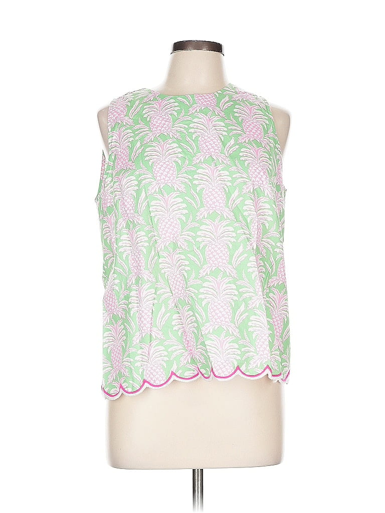 Crown & Ivy 100% Cotton Green Sleeveless Blouse Size L - photo 1