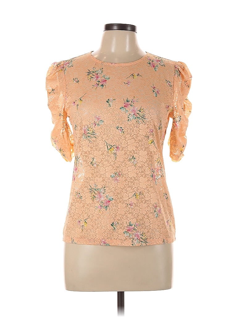 Pre-owned Elodie Short Sleeve Blouse In Orange