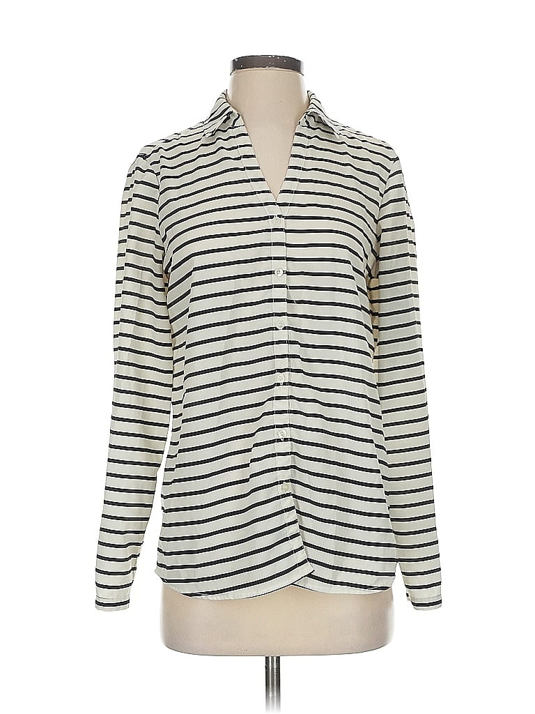 Pre-owned The Limited Long Sleeve Button Down Shirt In White