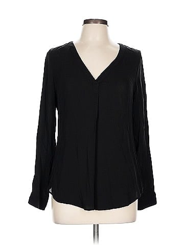 Ecru Long Sleeve Silk Top (view 1)