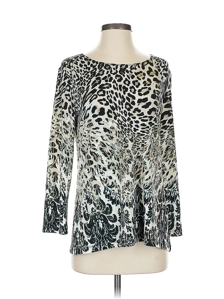 Click to view more detailed imagery on our partner's website Pre-owned Chico's Long Sleeve Blouse In Silver