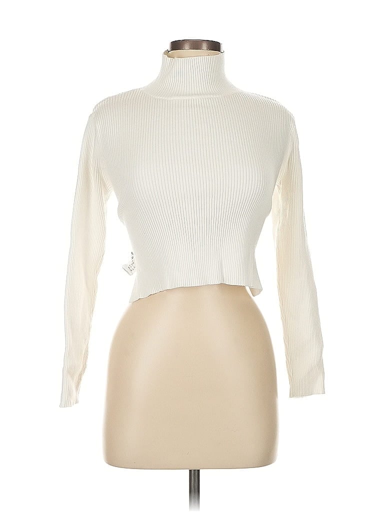 NASTY GAL INC. Pre-owned Turtleneck Sweater In White