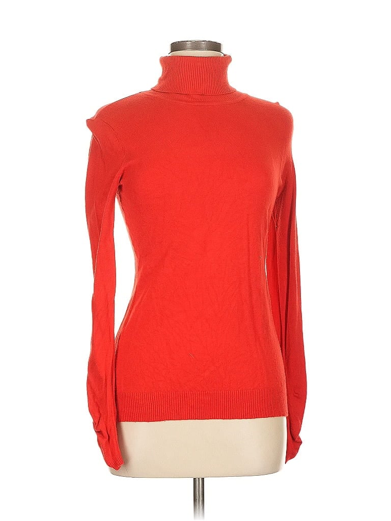 Pre-owned The Limited Long Sleeve Top Red Turtleneck Tops