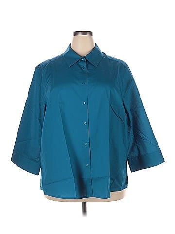 Foxcroft 3/4 Sleeve Button-Down Shirt (view 1)