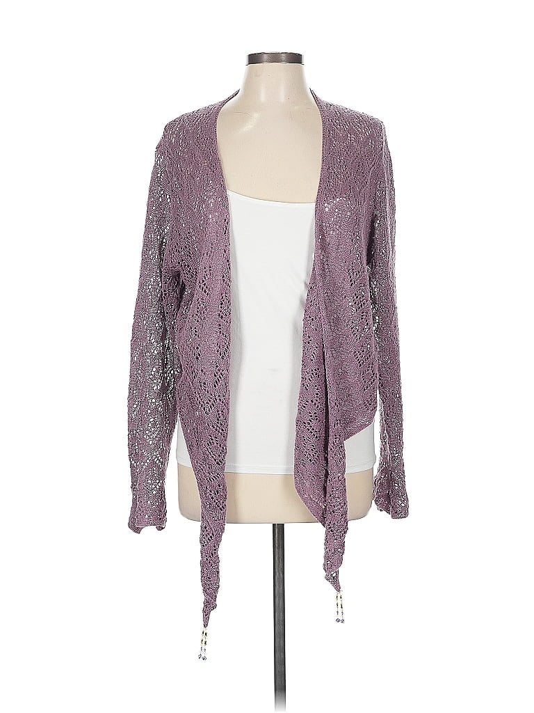 Pre-owned Coldwater Creek Cardigan Sweater In Purple
