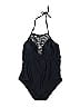 Mossimo Solid Black One Piece Swimsuit Size XL - photo 1