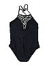 Mossimo Solid Black One Piece Swimsuit Size XL - photo 2