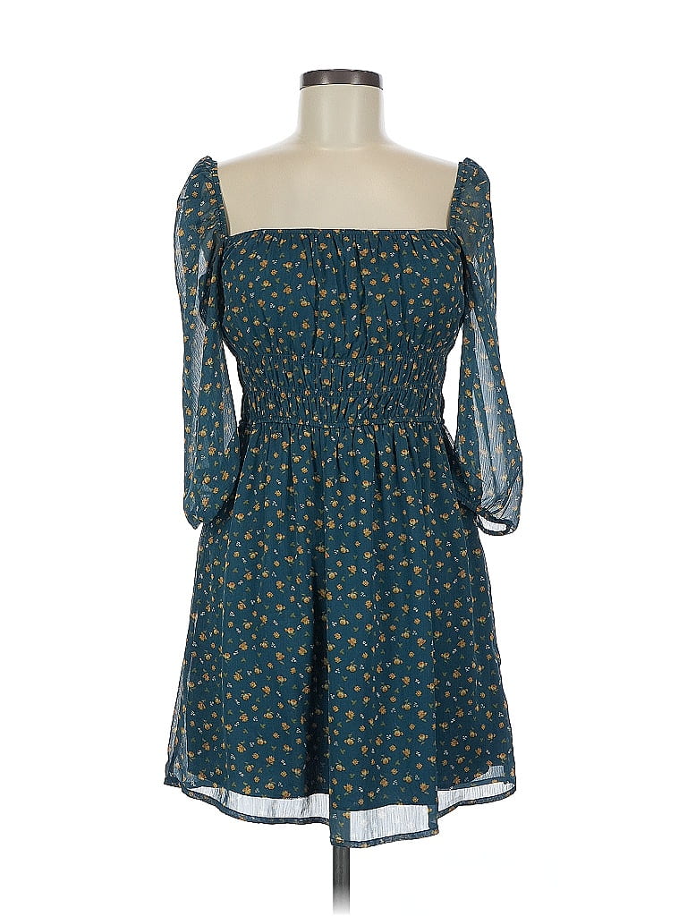 Trixxi 100% Polyester Hearts Teal Casual Dress Size M - photo 1