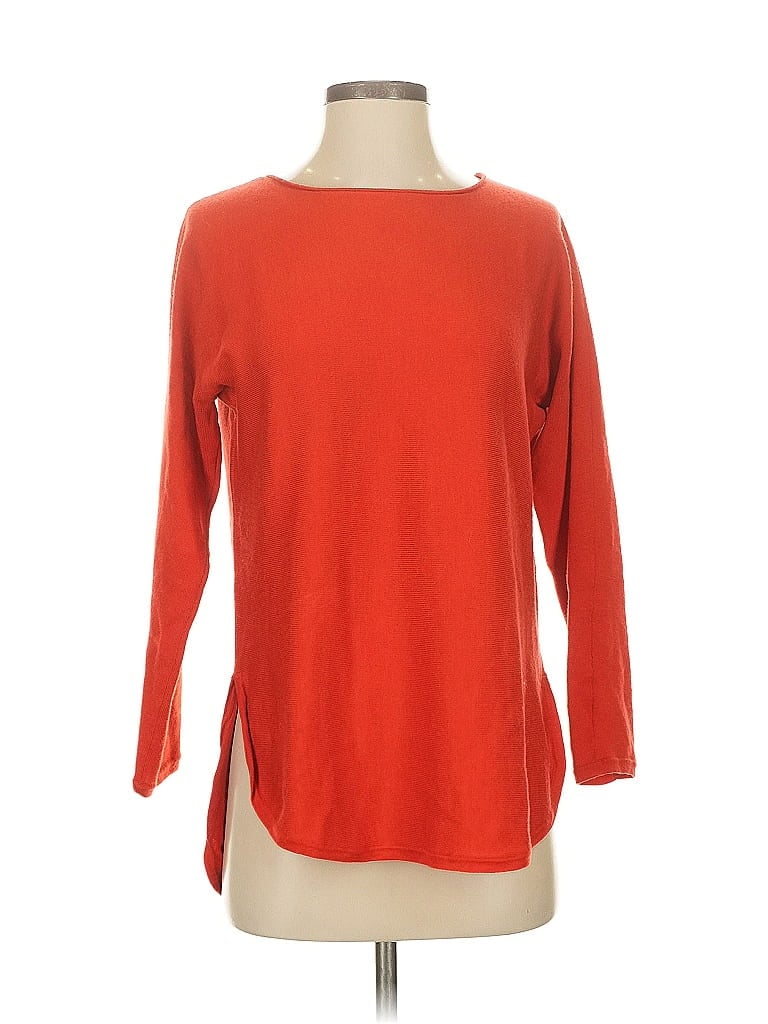 Pre-owned Eileen Fisher Wool Sweater In Orange