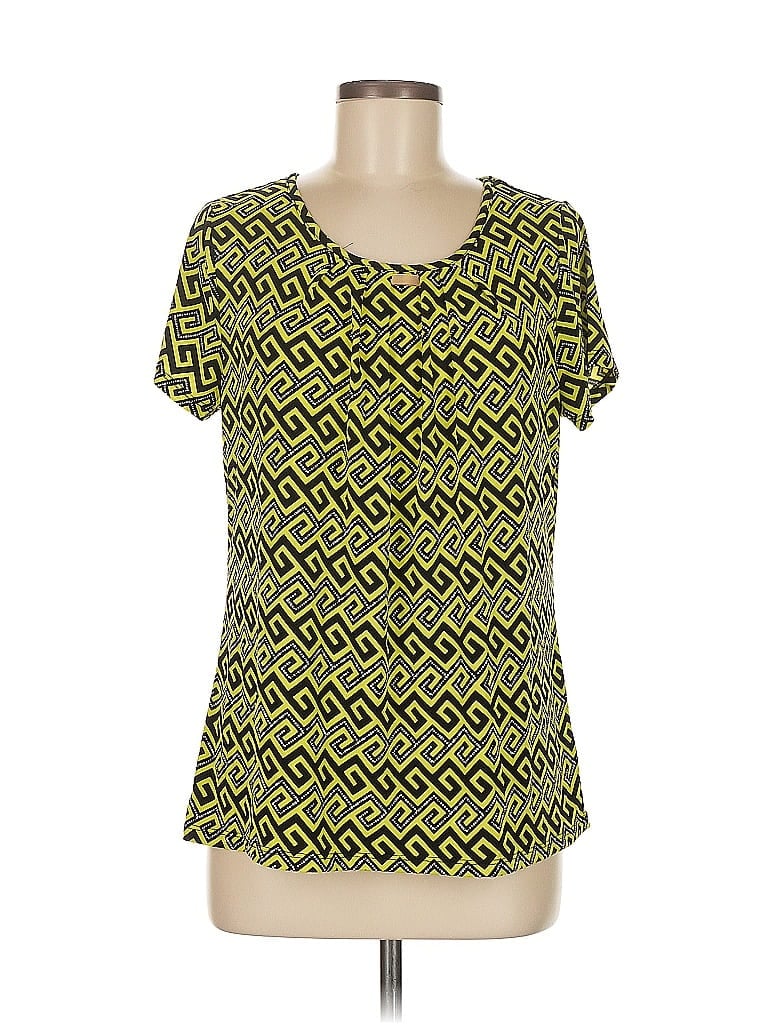 Pre-owned Assorted Brands Short Sleeve Blouse In Yellow