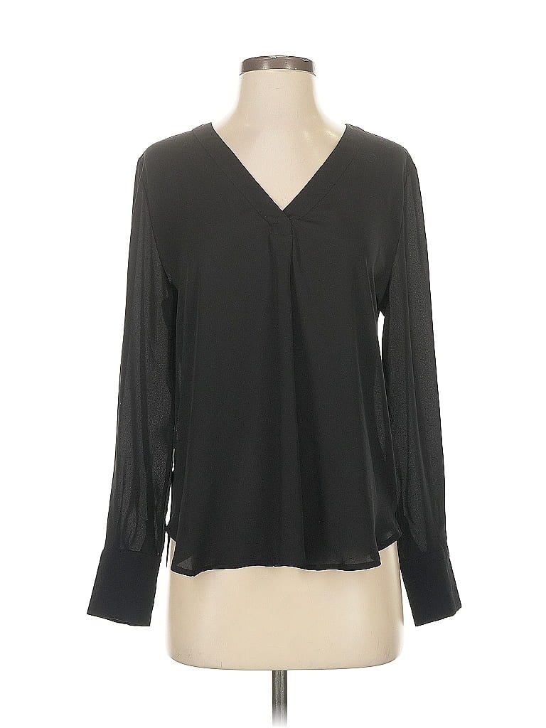 Pre-owned Ann Taylor Long Sleeve Blouse In Black