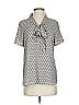 Pleione 100% Polyester Gray Short Sleeve Blouse Size XS - photo 1
