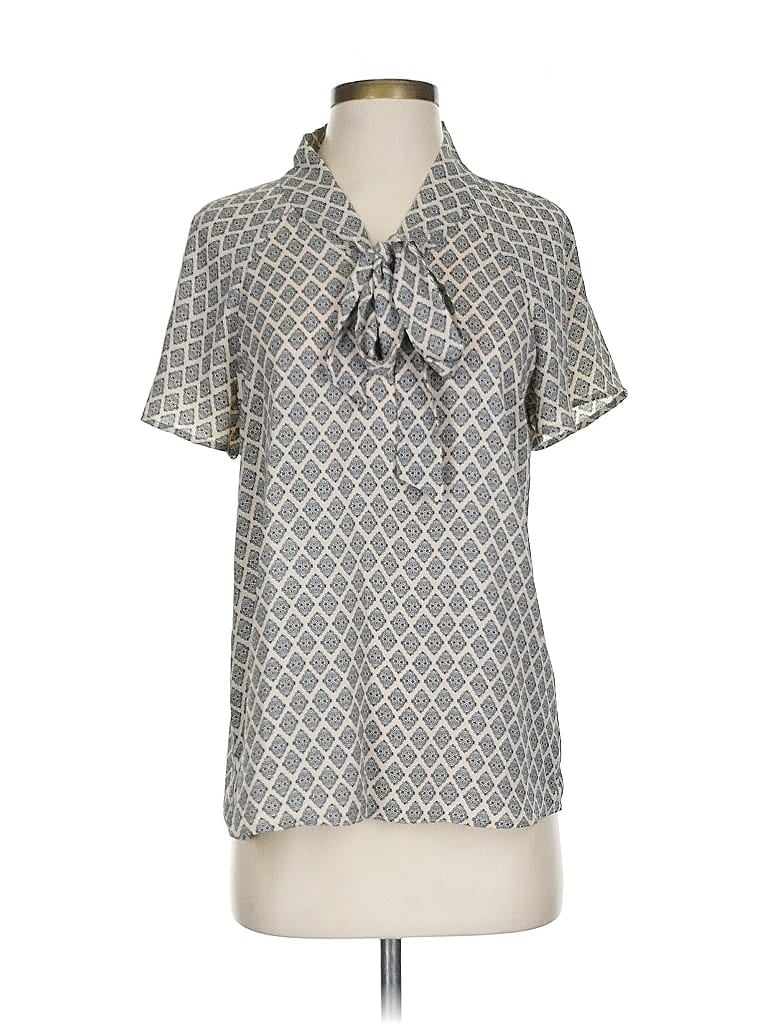 Pleione 100% Polyester Gray Short Sleeve Blouse Size XS - photo 1