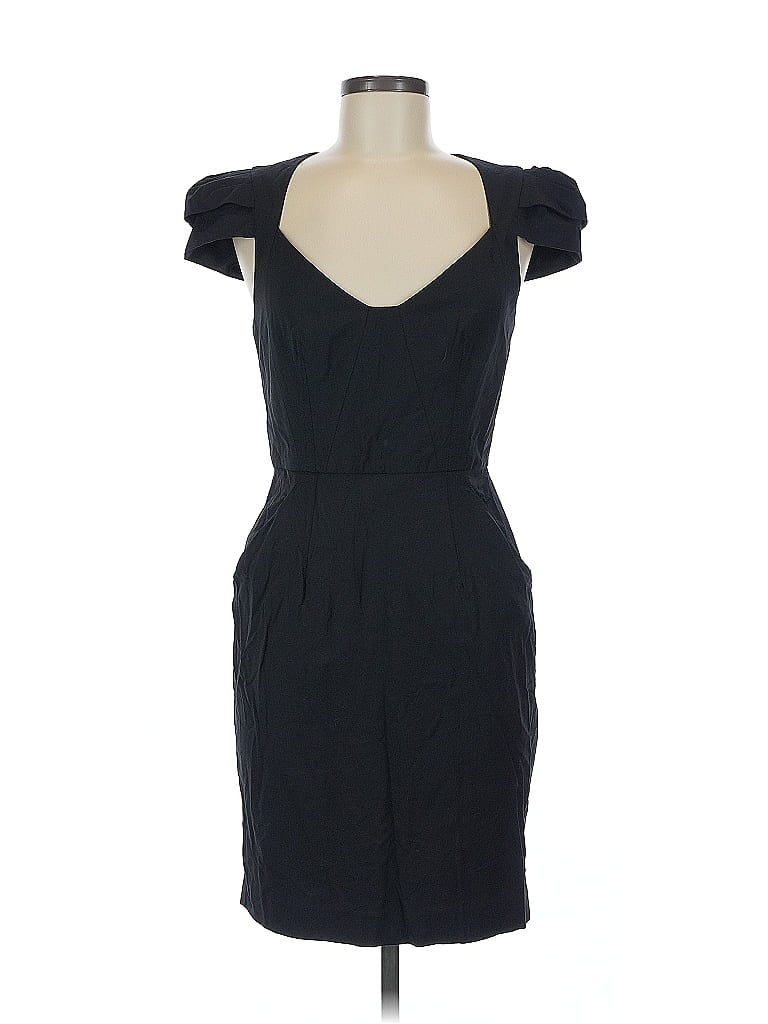 Bebe Solid Black Cocktail Dress Size 6 - photo 1