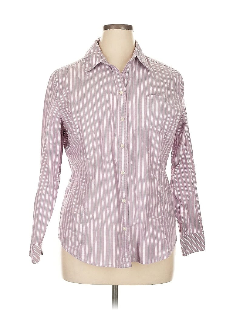 Pre-owned Riders By Lee Long Sleeve Button Down Shirt In Purple