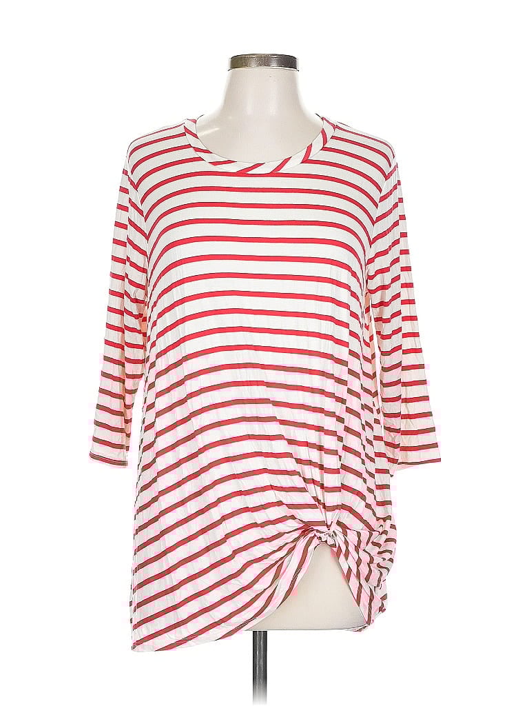 Pre-owned Chris & Carol 3/4 Sleeve T-shirt In Red