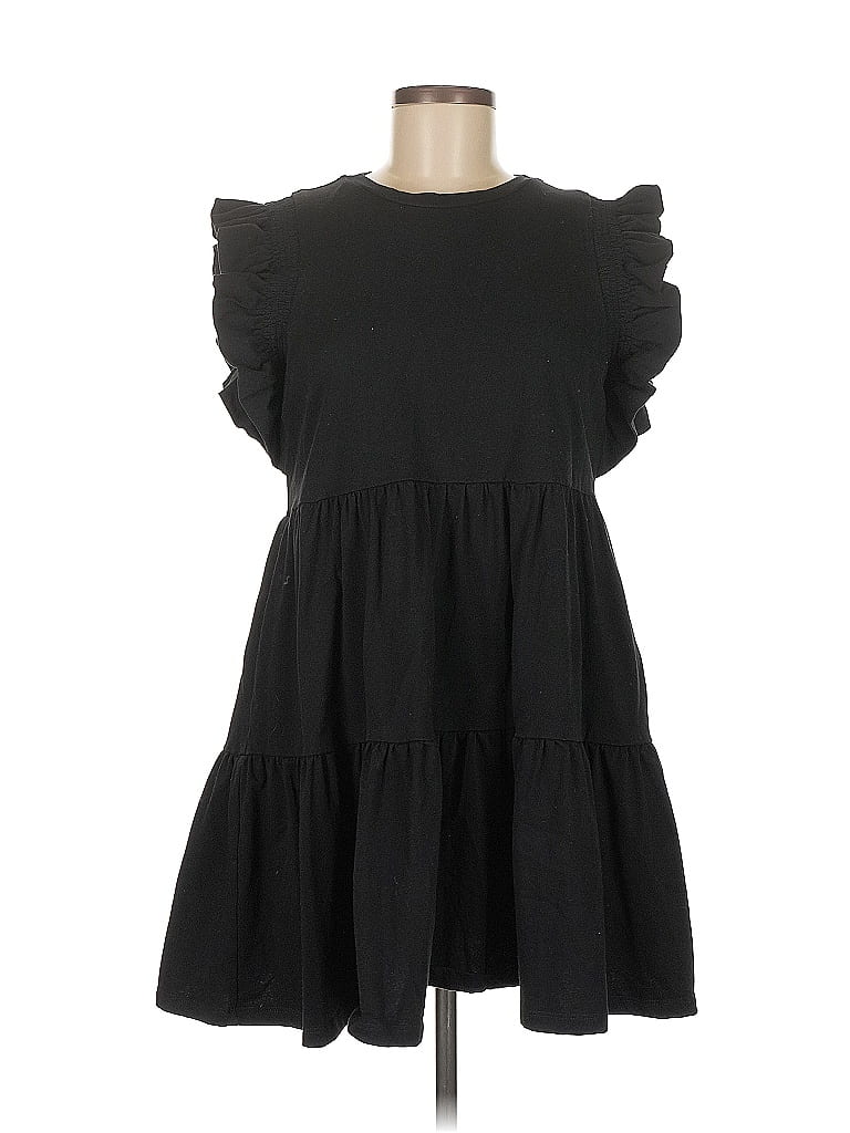 English Factory 100% Cotton Solid Black Casual Dress Size M - photo 1