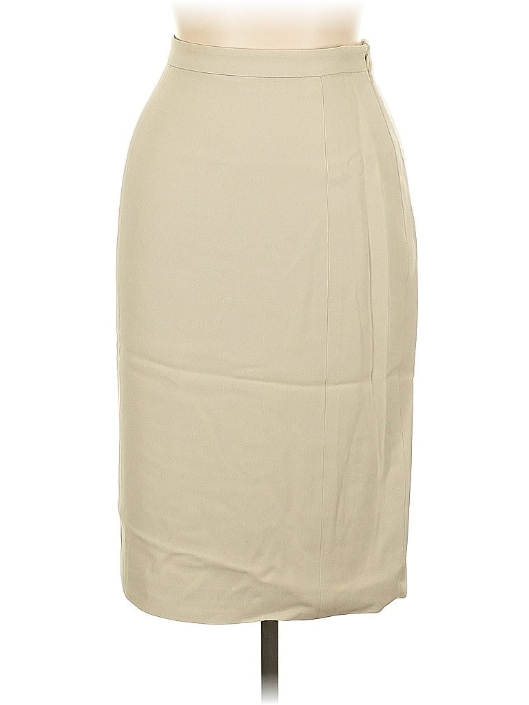Giorgio Armani 100% Silk Solid Ivory Silk Skirt Size EU 42 / US 12 - photo 1