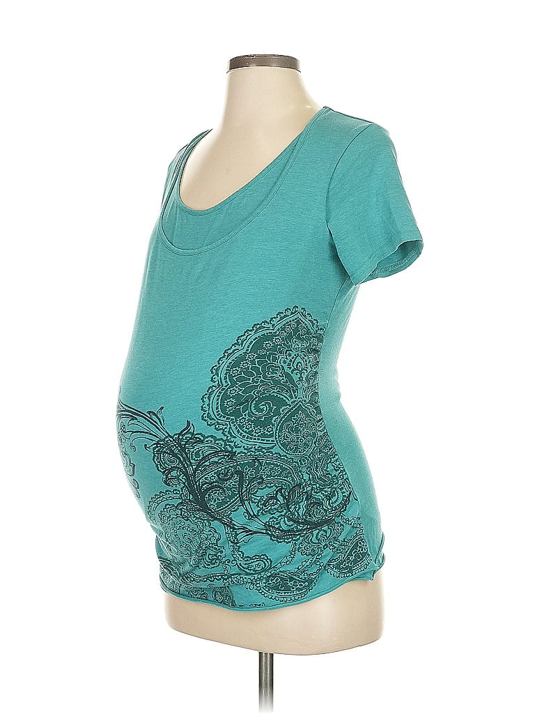 A Pea in the Pod Paisley Teal Short Sleeve T-Shirt Size S - photo 1
