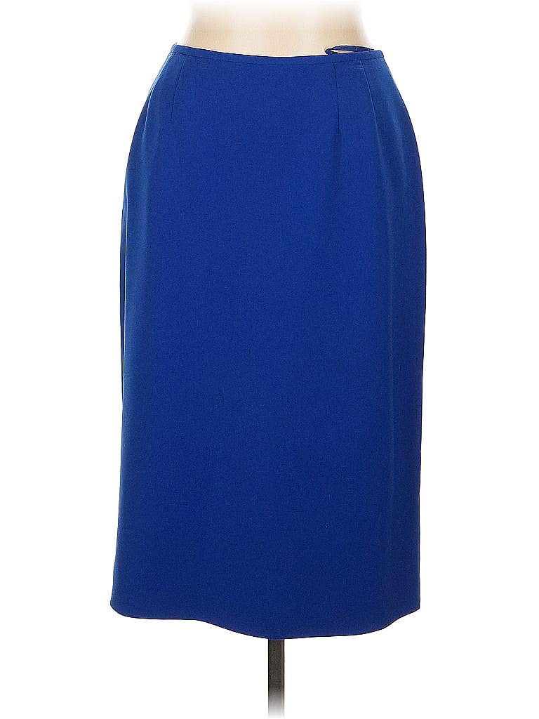 Le Suit 100% Polyester Solid Blue Formal Skirt Size 10 - photo 1